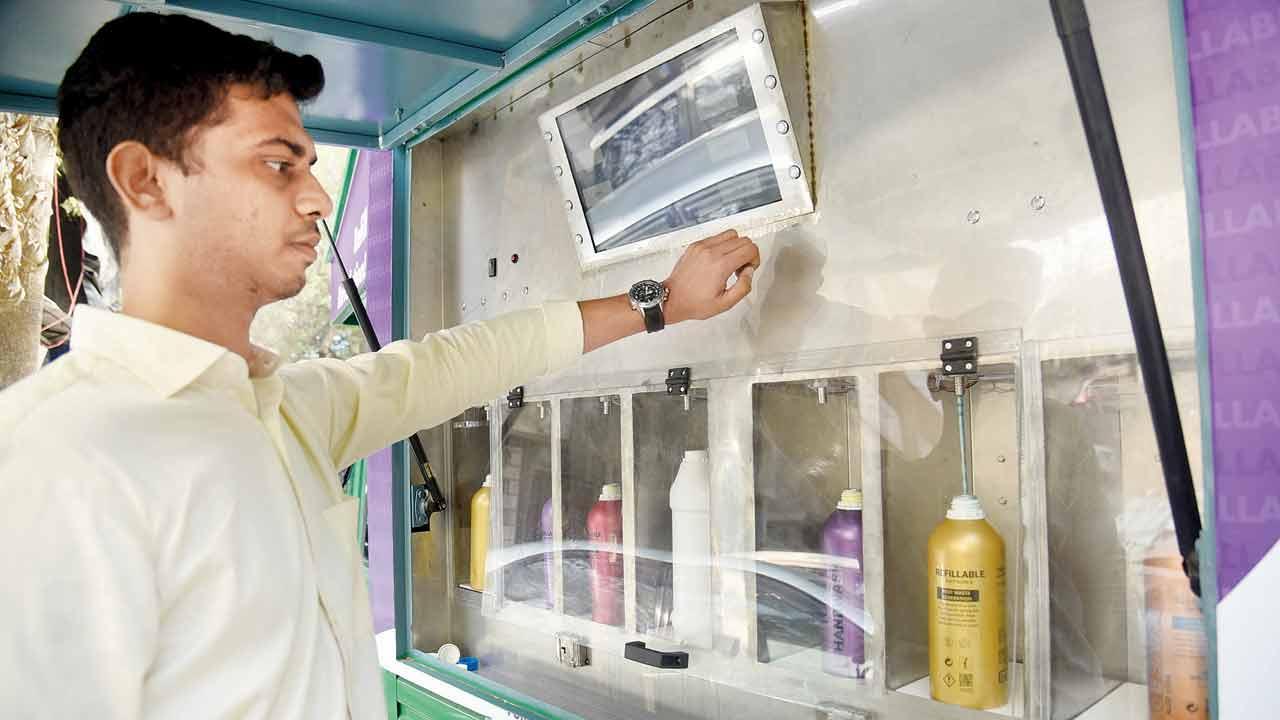 Refill your single-use plastic bottles with personal and home care products at this truck
