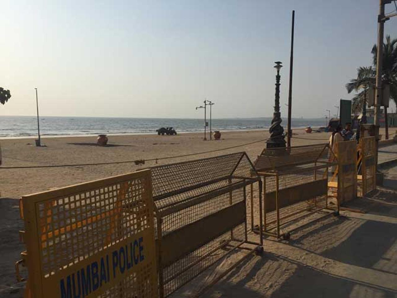 Mumbai's iconic Juhu beach was shut down for tourists and visitors following the COVID-19 outbreak in March last year. The Mumbai Police placed barricades to restrict people from entering the beach