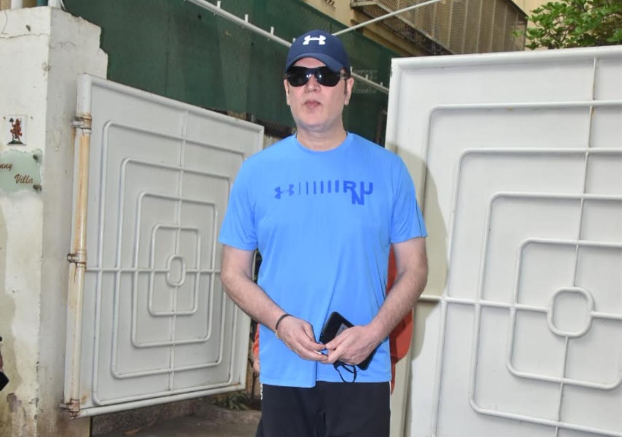 Veteran star Aditya Pancholi was snapped strolling the streets of Bandra with his son Sooraj Pancholi.