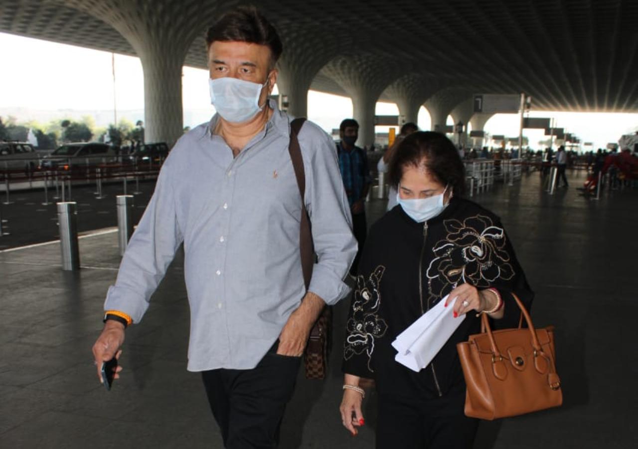 Music composer Anu Malik was clicked with his wife Anju Anu Malik.