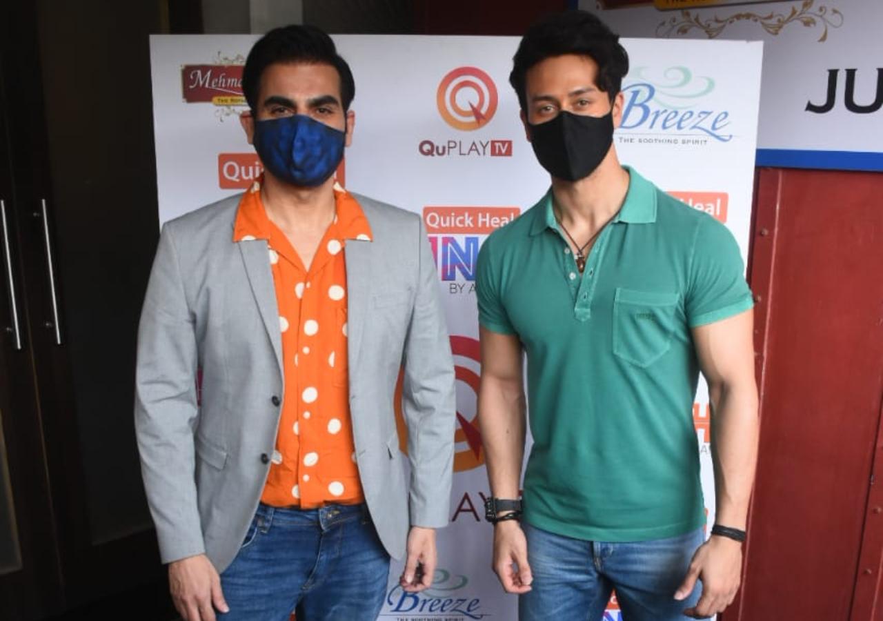 Tiger Shroff and Arbaaz Khan were snapped at an event together. Last seen in Baaghi 3, Tiger will be next seen in the action thriller Ganpath.