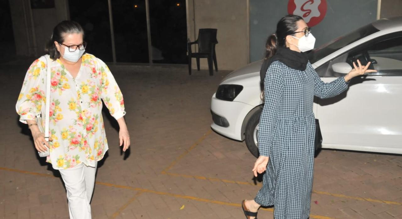 Karisma was clicked with her mother Babita. Karisma Kapoor had even posted a lovely post to talk about the newest member of the family on social media.