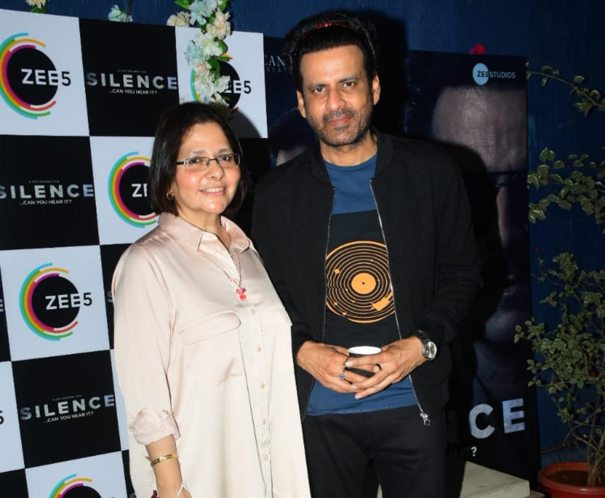 Manoj Bajpayee was snapped promoting his film Silence in Juhu. The actor, who plays a cop investigating a murder case, says he is glad that director Aban Bharucha Deohans gave him an opportunity to explore the mystery genre. “My character is a quick-thinking guy, and has a quirky sense of humour, which attracted me to him. I have always been choosy [about my projects]. There have been a few [choices] that didn’t go down well, but I embrace all my bad decisions.” 