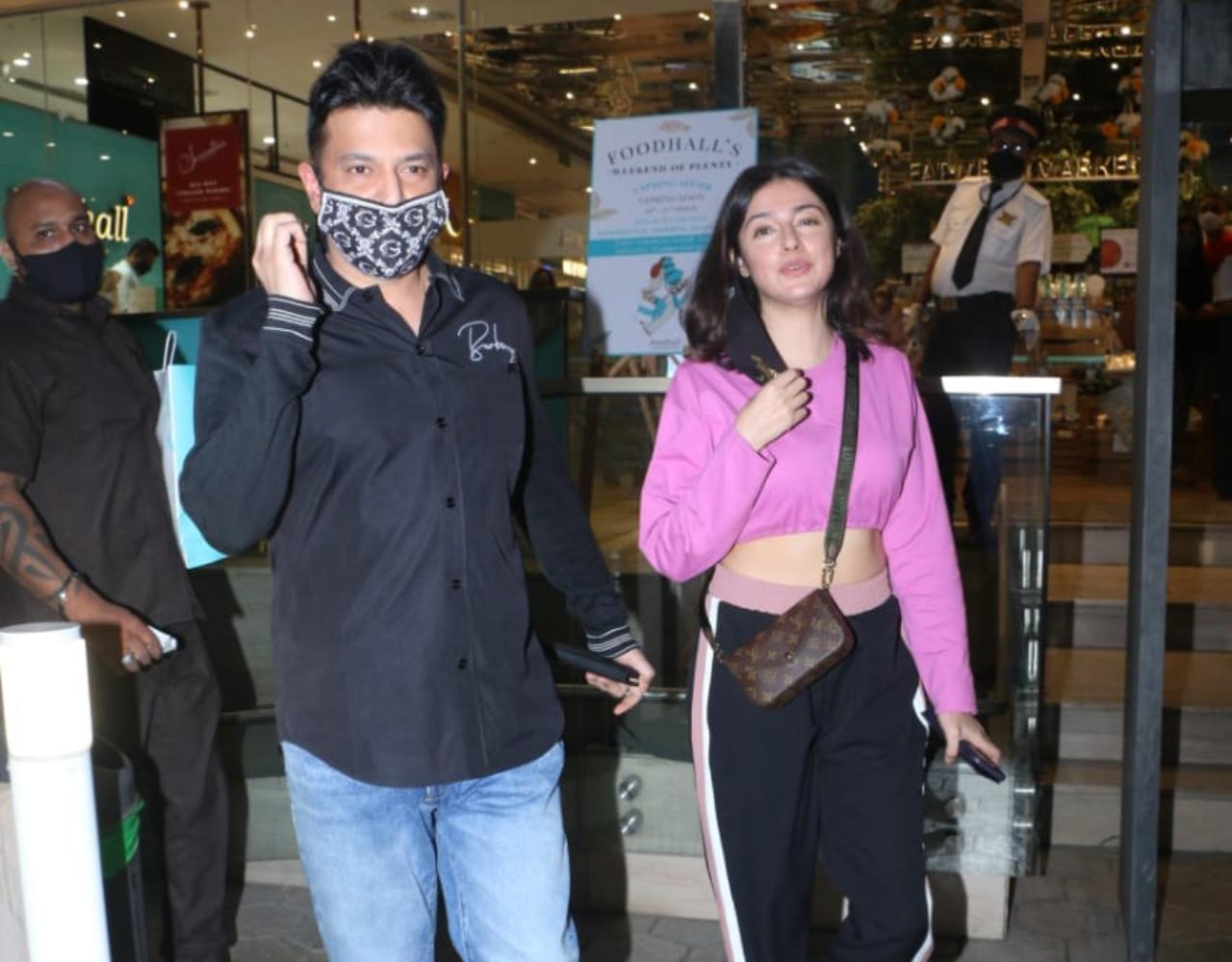 Divya Khosla Kumar was snapped shopping with her husband producer Bhushan Kumar in Bandra.