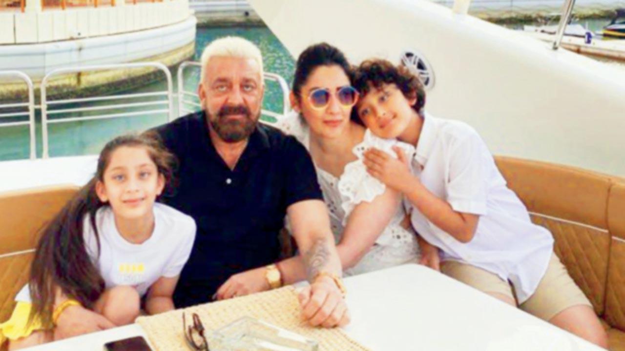 Family portrait time! Sanjay Dutt and Maanayata enjoy yacht ride with kids