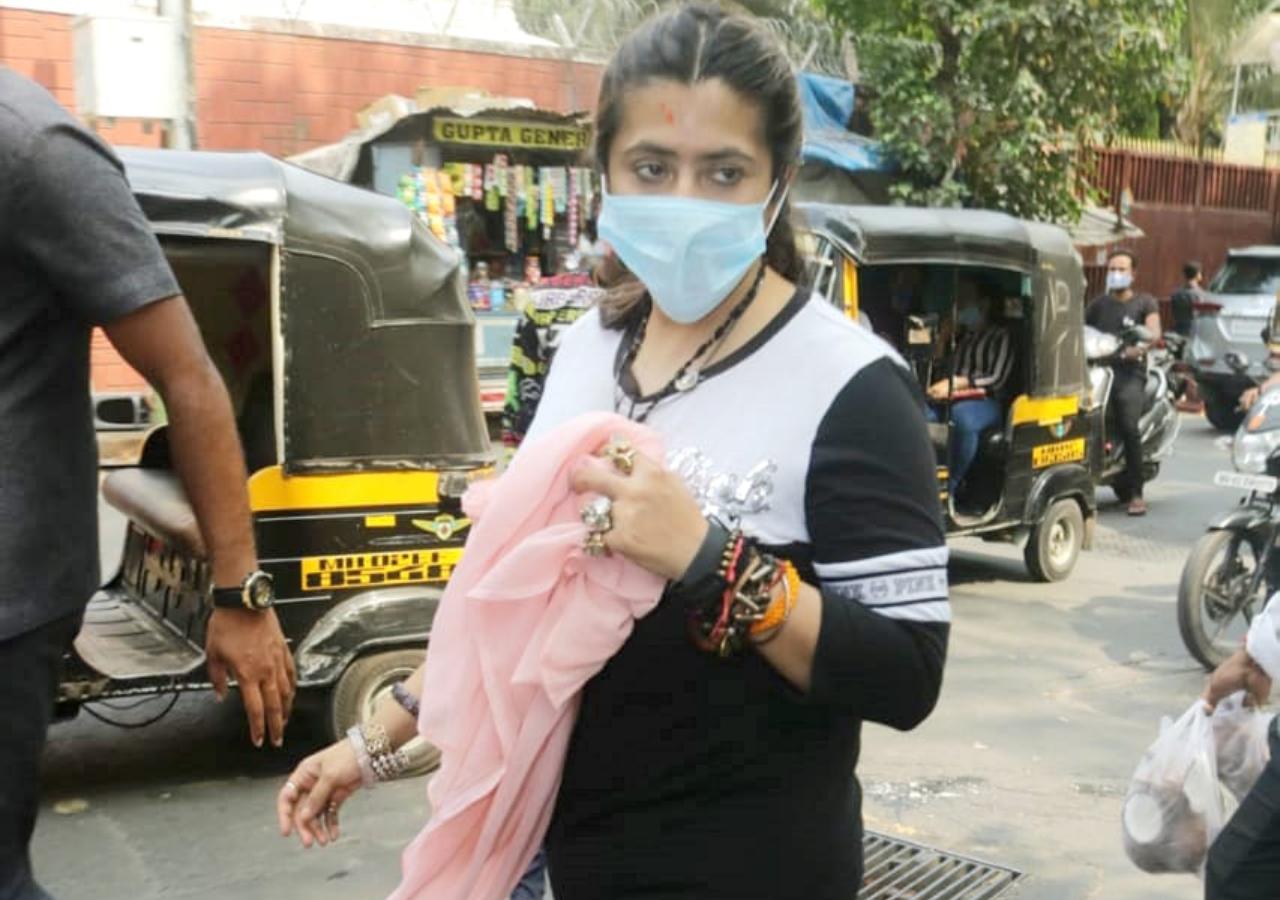 Ekta Kapoor was clicked outside a temple in Juhu. The producer is quite religious and is regularly seen praying at temples along with her family.