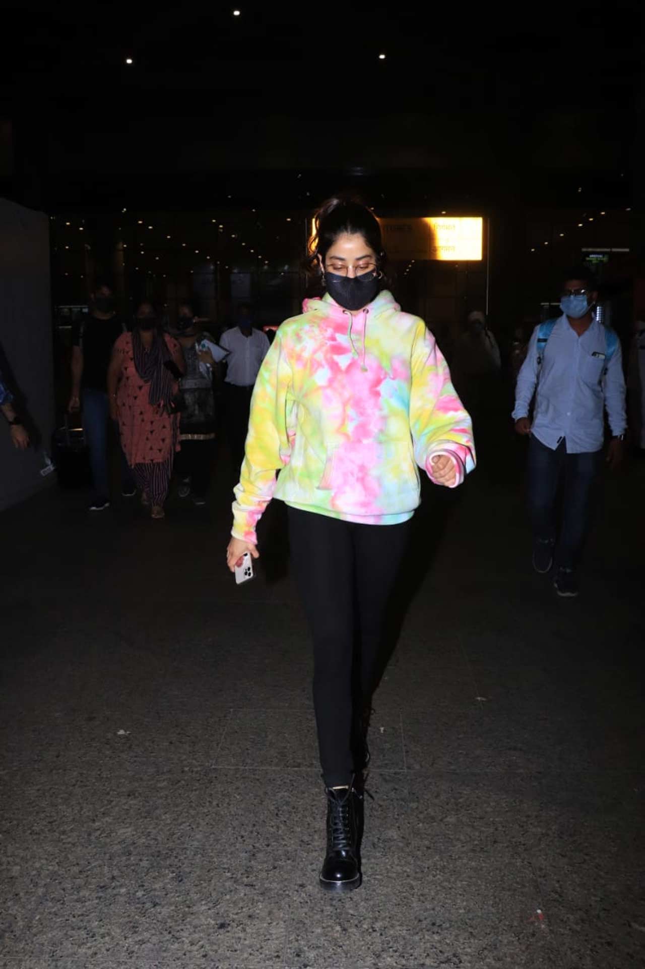 Janhvi Kapoor was also snapped at her casual best at the Mumbai airport. The actress was seen wearing a tie-dye hoodie, paired with basic black pants and ankle-length boots during the outing. On the work front, the actress will be next seen in Roohi, along with Rajkummar Rao and Varun Sharma. 