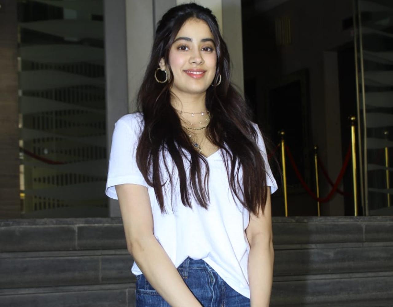 Janhvi Kapoor was snapped promoting her upcoming film Roohi. The actress looked cute in her white top and denims. Roohi which was previously called Rooh Afza and then Roohi Afzana, is a horror-comedy directed by Hardik Mehta. (All pictures: Yogen Shah).