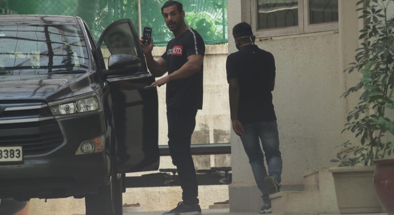 John Abraham was also snapped in Juhu. The actor will be next seen in Mumbai Saga and Satyamev Jayate 2.
