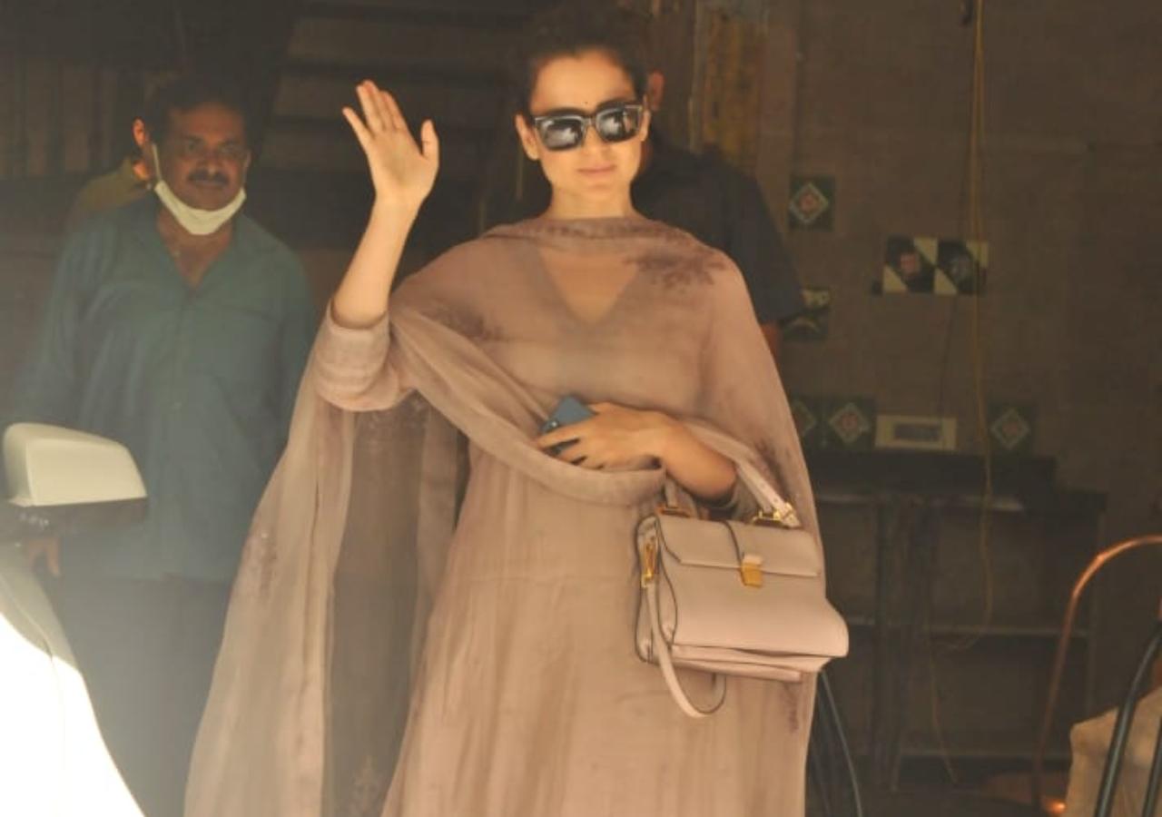 Kangana Ranaut was also clicked at her office in Bandra. The actress will be next seen in Dhakkad, Tejas and Thalavi.
