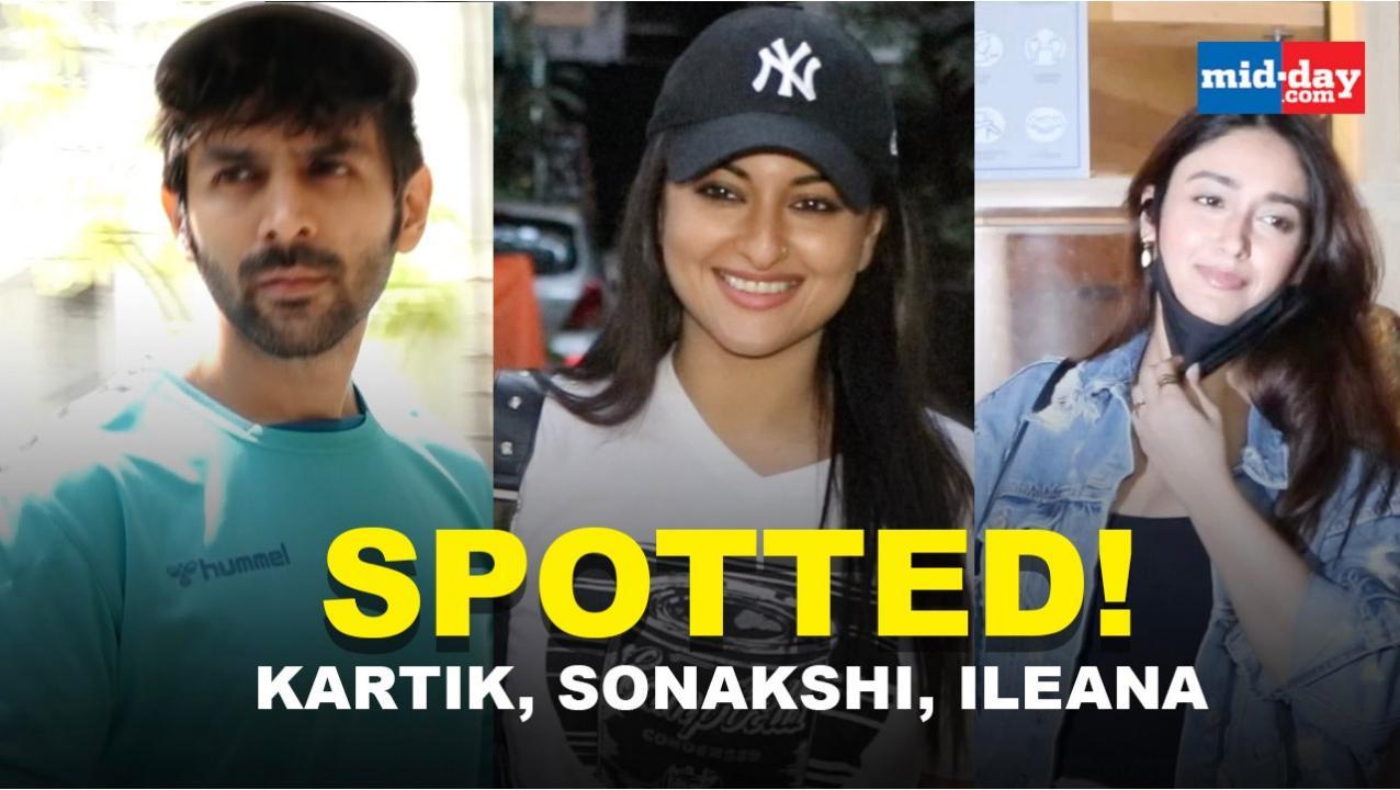 Kartik Aaryan, Sonakshi Sinha, Ileana D'Cruz clicked in the city