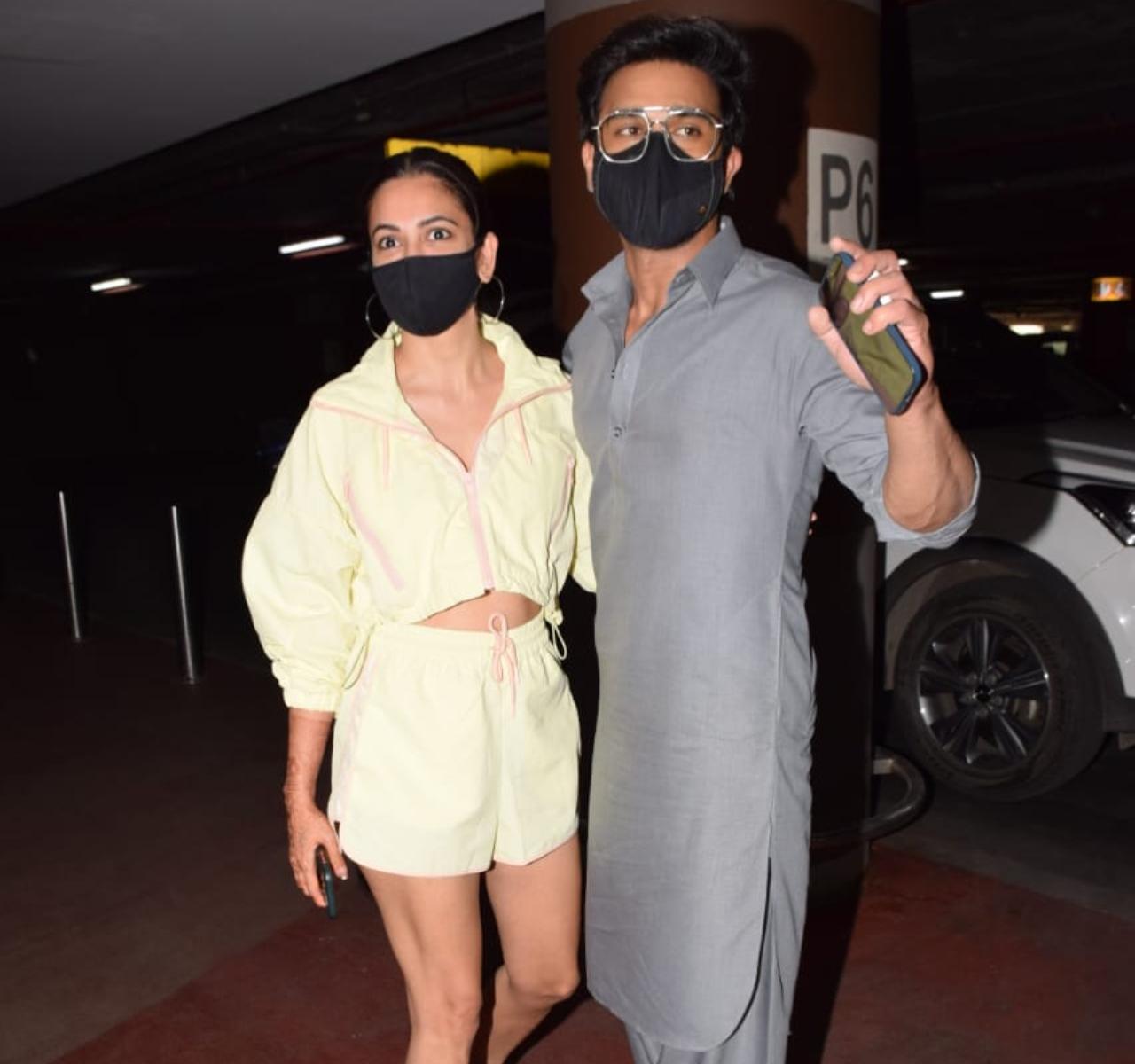 Kriti Kharbanda was snapped with her alleged boyfriend Pulkit Samrat at the airport. The Shaadi Mein Zaroor Aana star looked gorgeous in her yellow crop top and jacket, while Pulkit opted for a grey kurta pyjama. (All pictures: Yogen Shah)