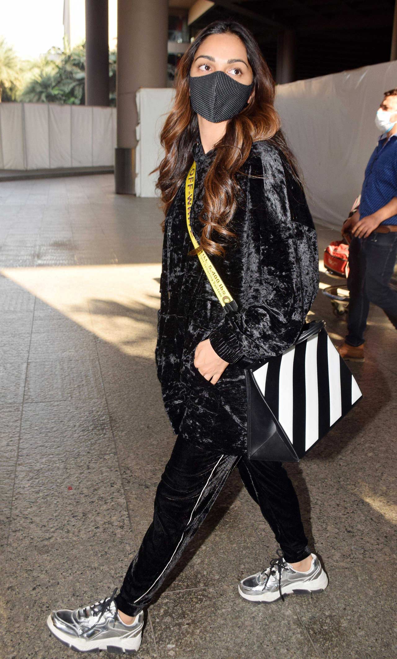 Kiara Advani opted for a velvet tracksuit when snapped at Mumbai airport. The actress will be next seen opposite Varun Dhawan in Jug Jugg Jeeyo, also starring Anil Kapoor and Neetu Kapoor, who will be playing a pivotal role in the film.