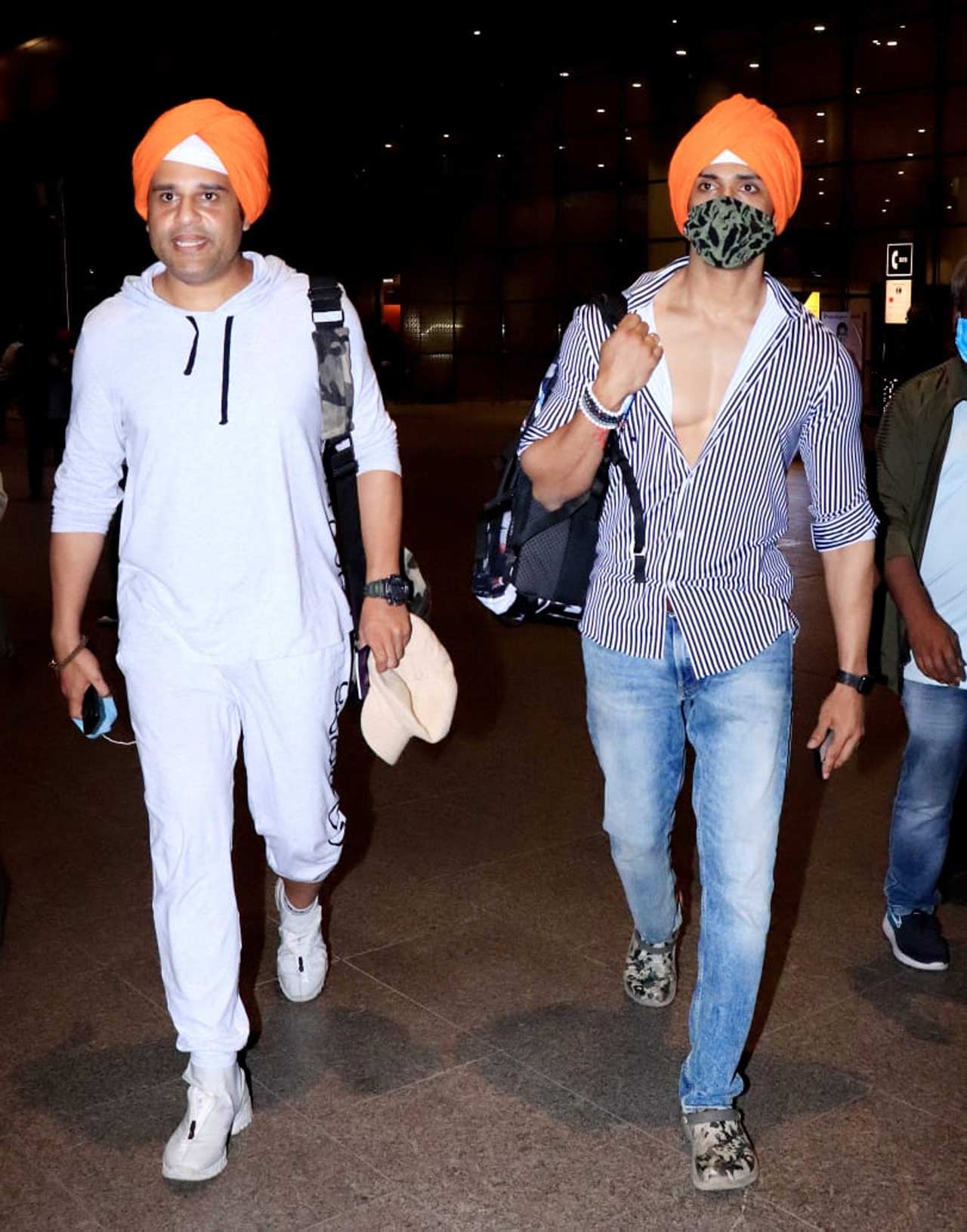 Krushna Abhishek was snapped at the Mumbai airport with one of his friends.