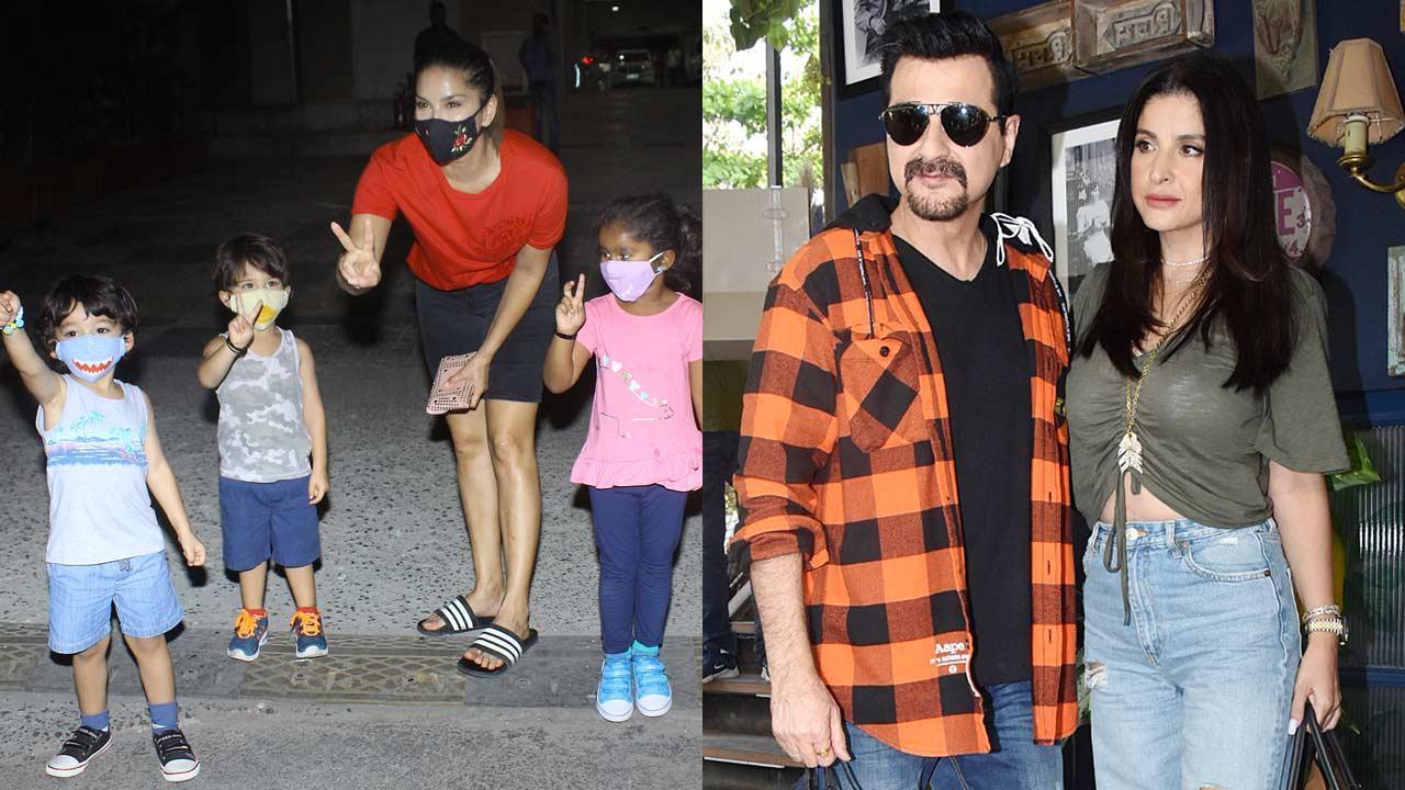 Ekta Kapoor, Sunny Leone, Maheep Kapoor with Sanjay snapped in Juhu