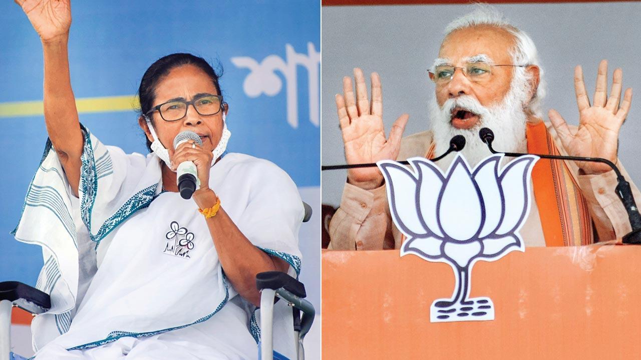 BJP party of rioters: Mamata; Modi calls TMC govt corrupt