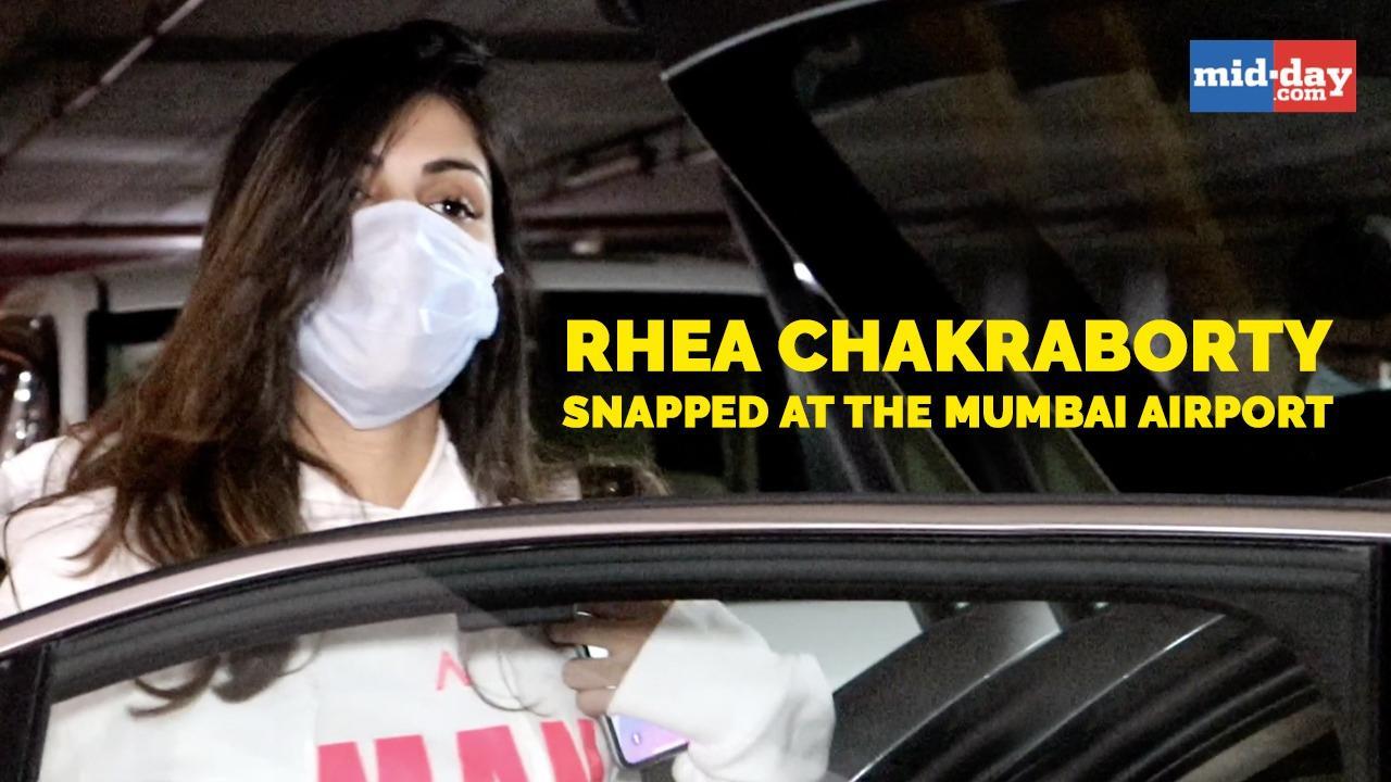 Rhea Chakraborty snapped at Mumbai airport