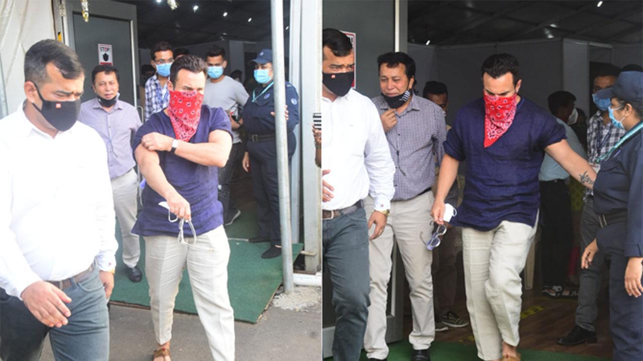 Photos inside: Saif Ali Khan spotted at Bandra Kurla Complex after taking the COVID-19 vaccine