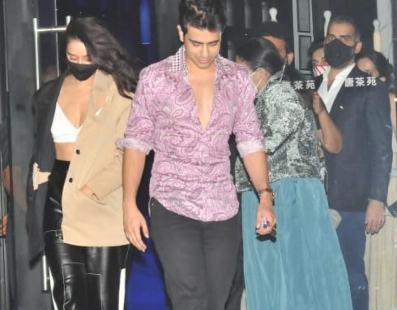 Shraddha Kapoor was out on a date with her alleged boyfriend Rohan Shrestha. The actress opted for a white tube top, leather jacket and trousers. (All pictures: Yogen Shah).