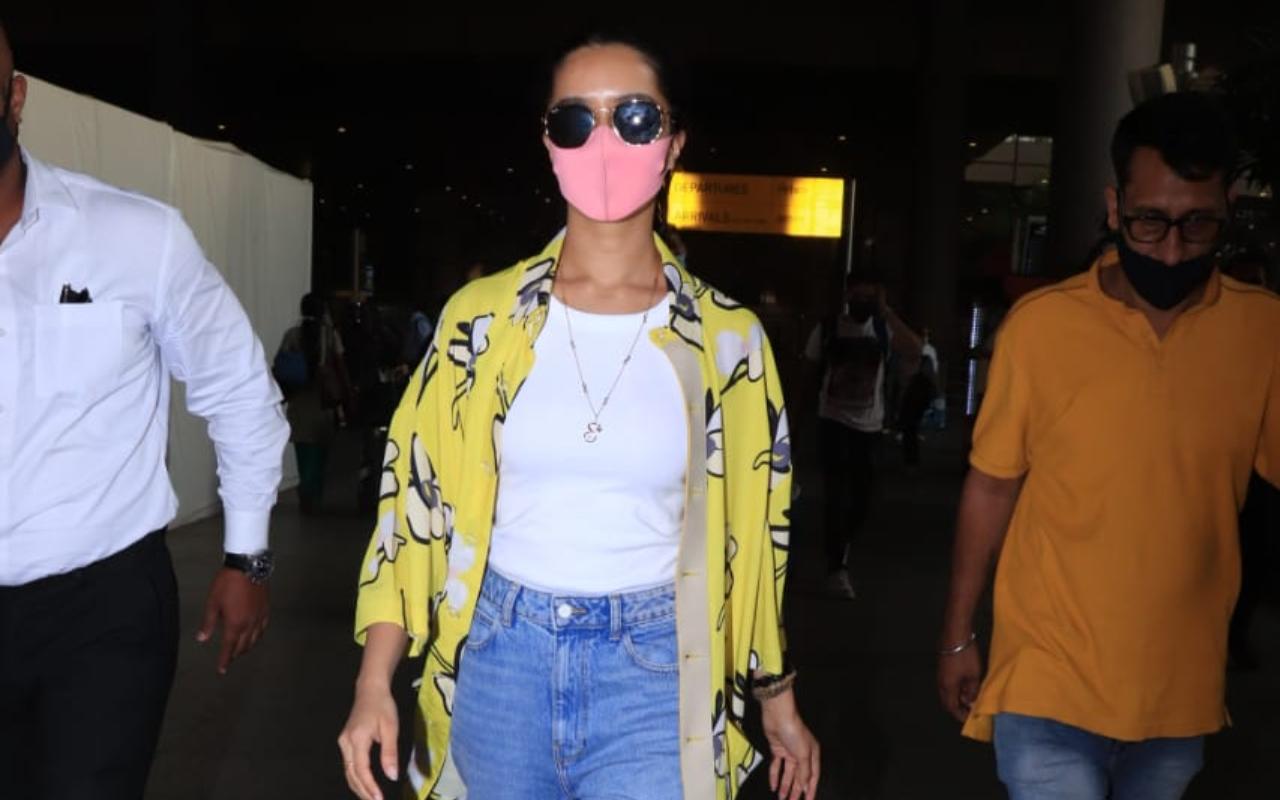 Shraddha Kapoor returned to the bay from the Maldives. The actress was clicked by the photographers at the Mumbai Airport. She opted for a white crop top, denim and yellow shorts for the outing. (All pictures: Yogen Shah).