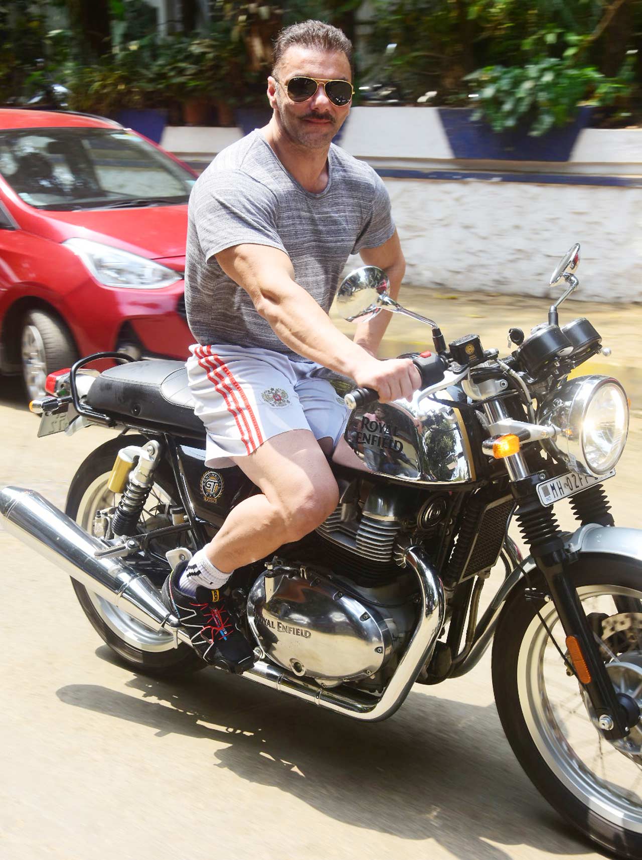 Sohail Khan was also snapped riding a bike in Bandra, Mumbai.