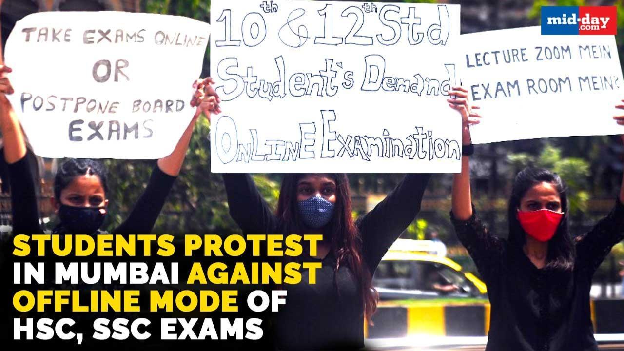 News: Students protest in Mumbai against offline mode of HSC, SSC exams