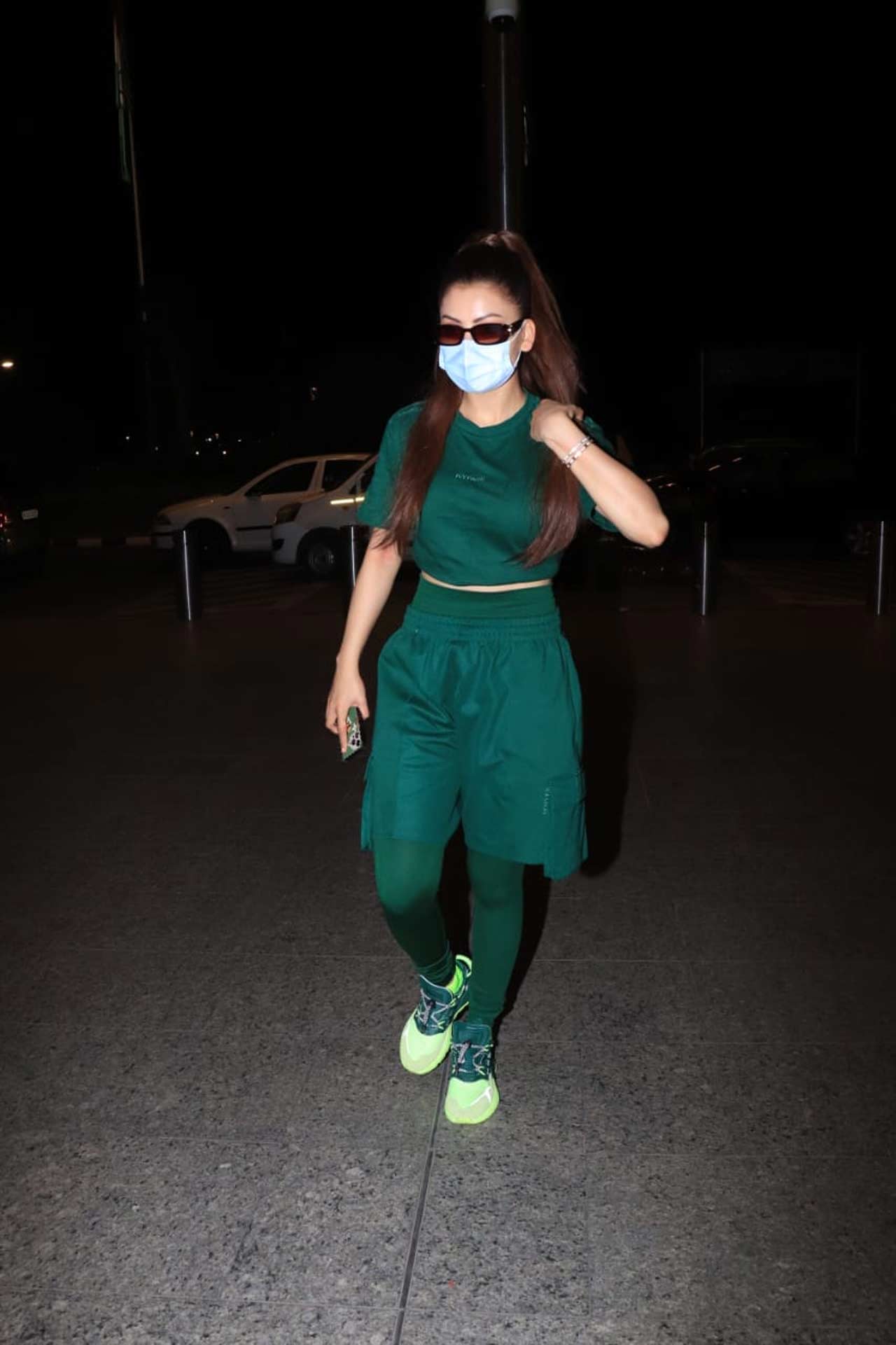 Urvashi Rautela was seen wearing a quirky green coloured outfit when papped at Mumbai airport. On the work front, Urvashi Rautela has lots of exciting projects. Soon she will be seen alongside Randeep Hooda in the web series Inspector Avinash. Apart from that, she is also a part of, Black Rose a bilingual thriller that has Urvashi Rautela as lead is going to be released soon and the actress will also be appearing in the Hindi remake of Thirutu Payale 2. 