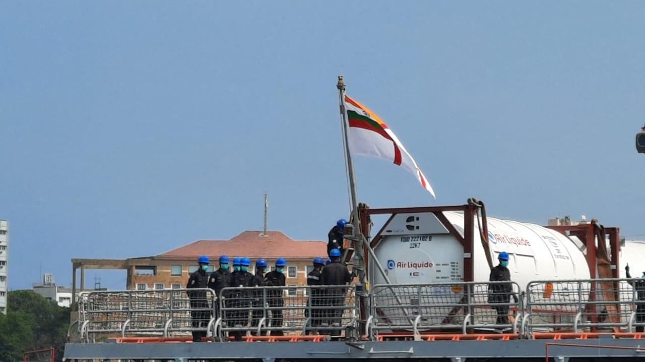 Covid-19: Indian naval ship brings 20 MT oxygen to Mumbai from Qatar