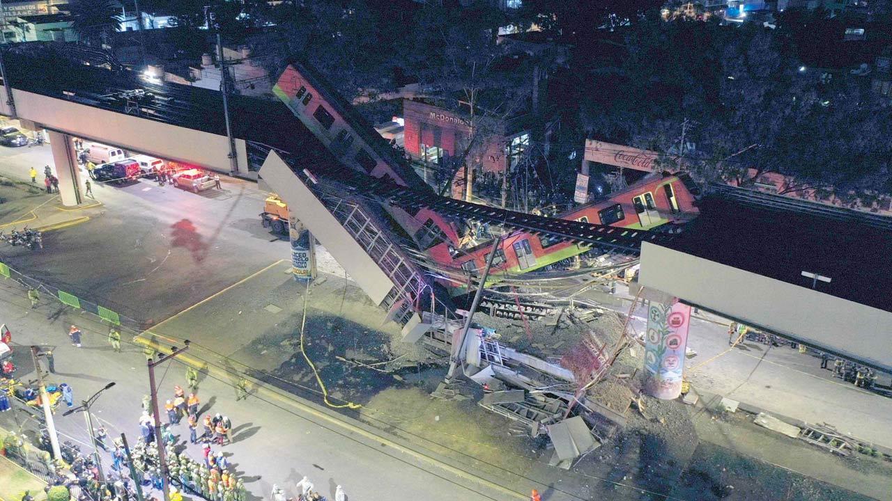 23 dead in Mexico City metro overpass collapse