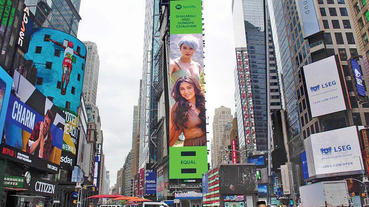 Shalmali and Sunidhi Chauhan make it to the coveted Times Square Billboard