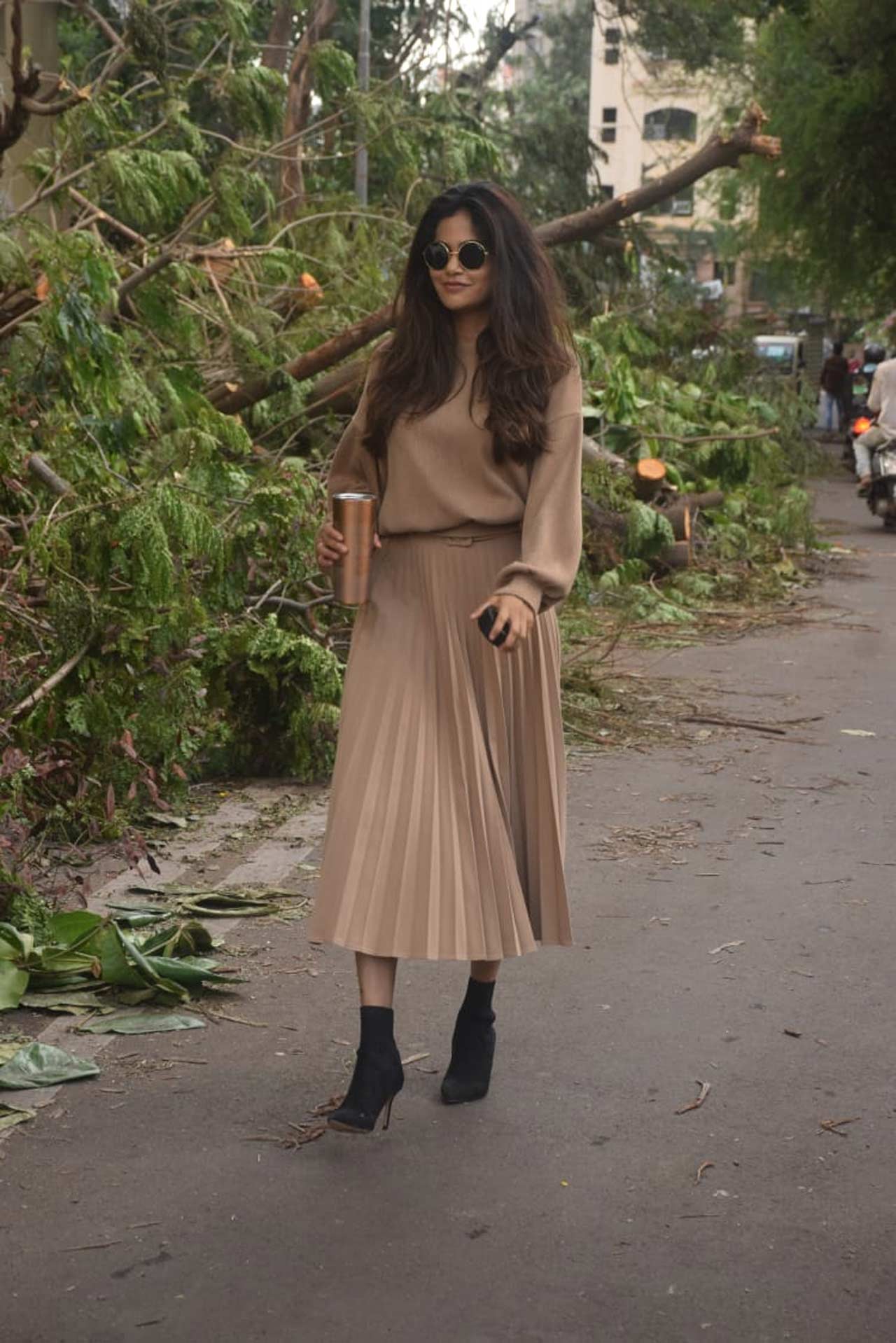 Aaditi Pohankar, the popular OTT actress, was clicked in a monochrome outfit in the city. On the professional front, Aaditi was last seen in Bobby Deol-starrer Aashram.