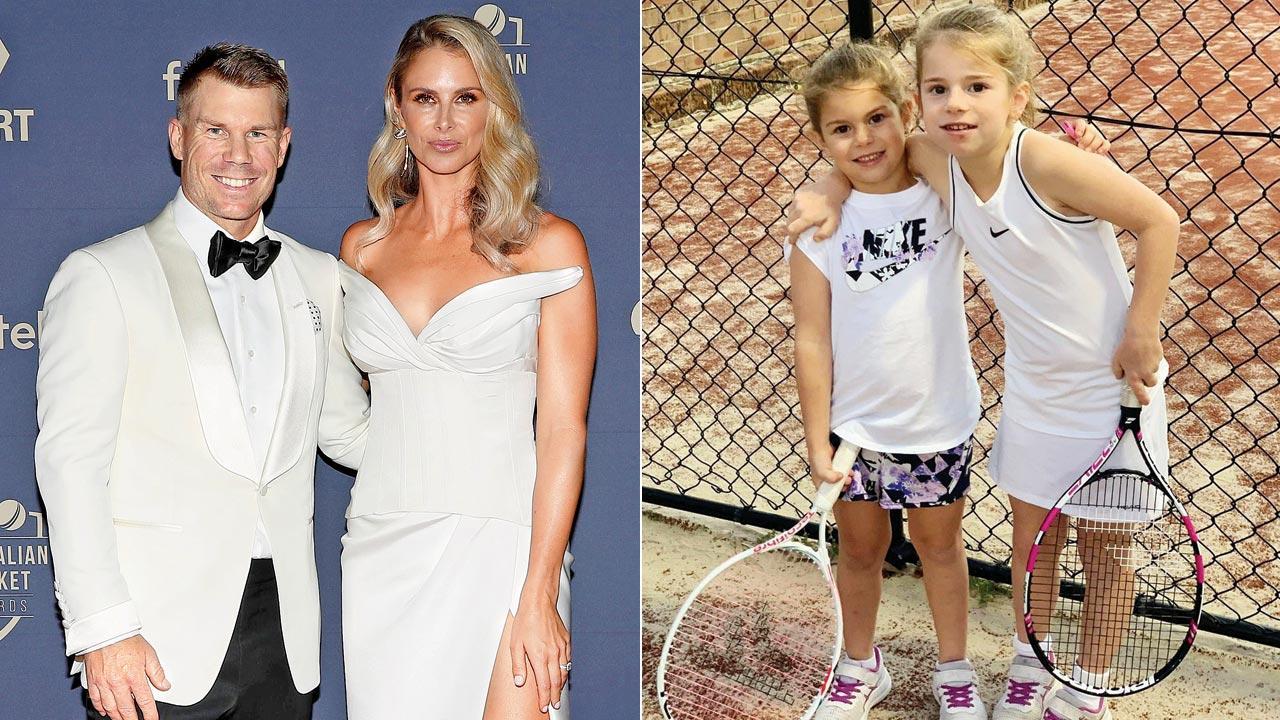 Tennis-playing daughters Ivy and Indi make cricketer dad David Warner proud