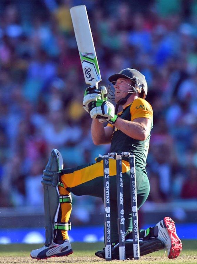 AB de Villiers (SA) - 162*: Balls - 66. Strike Rate - 245.45. Fours - 17. Sixes -8. Opponent - West Indies. (Pic/ AFP)