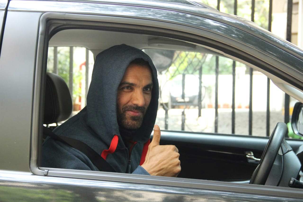John Abraham gave the paparazzi thumbs when papped in the city. On the work front, John will be next seen opposite Divya Khosla Kumar in Satyameva Jayate 2, a Milap Zaveri project.