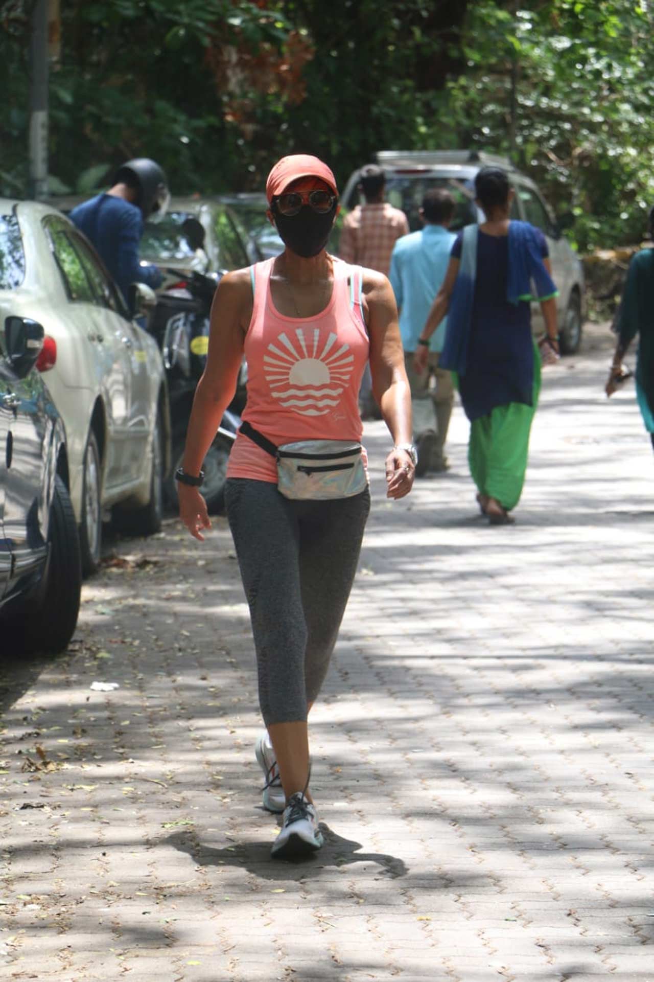 Mandira Bedi was snapped while the actress was on her daily stroll in Bandra, Mumbai. In July 2020, Mandira and her husband, filmmaker Raj Kaushal adopted Tara, a four-year-old girl from Tikamgarh in Madhya Pradesh. 