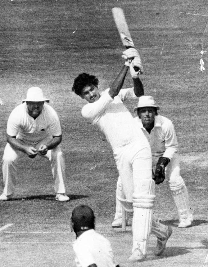 In picture: Ravi Shastri lifts Pat Pockok over the top during India vs England Test. Photo/ Gopal photos