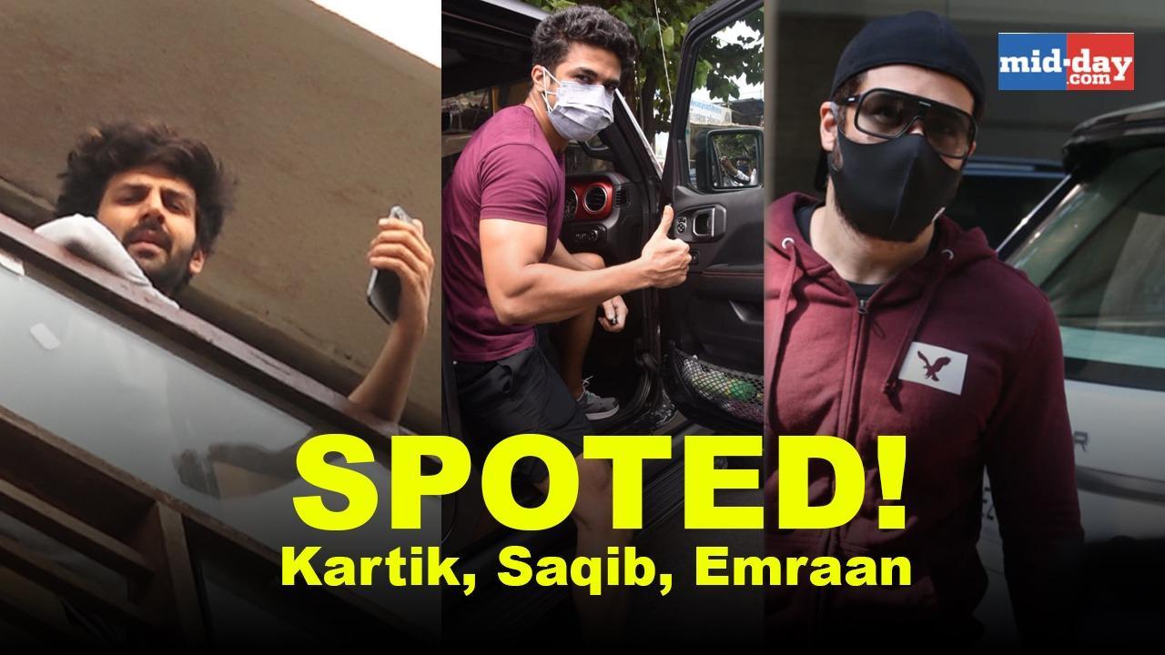 Kartik Aaryan, Saqib Saleem and Emraan Hashmi clicked in Mumbai