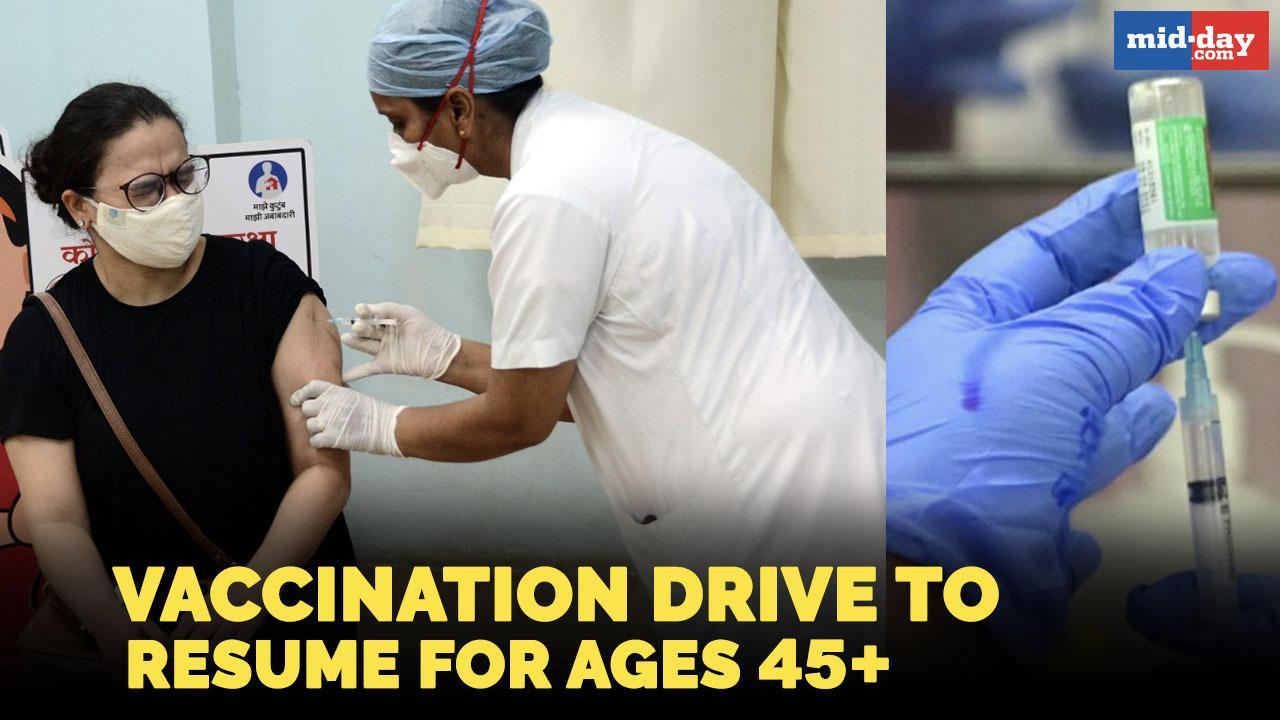 Vaccination drive for ages 45+ to resume as BMC receives 1 lakh vaccine doses