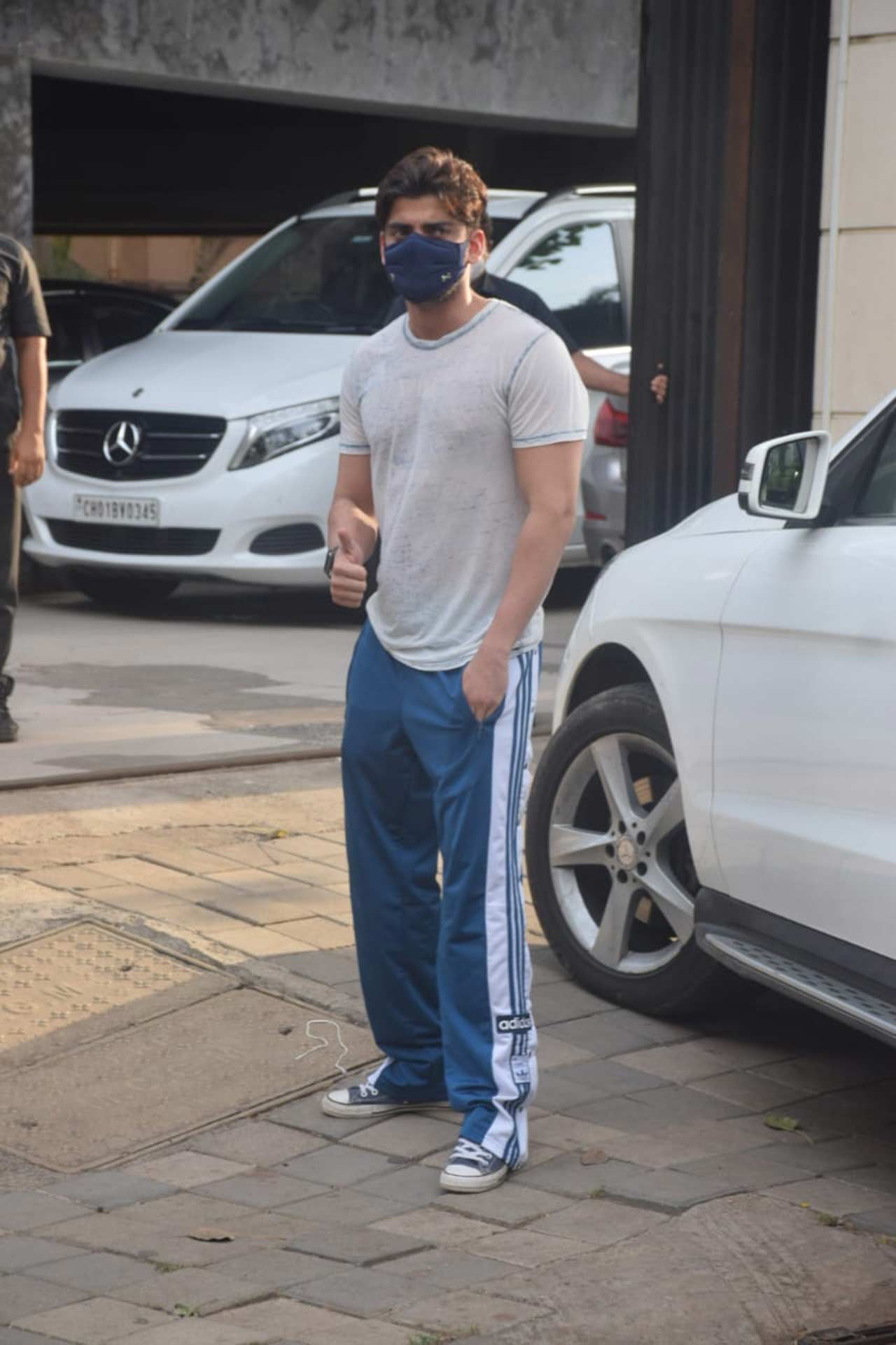 Zaheer Iqbal was also snapped in Mumbai.