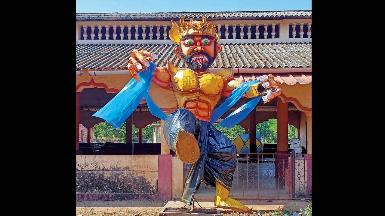 An effigy of Narakasur in Goa. Pic courtesy/Warsha Vimadalal