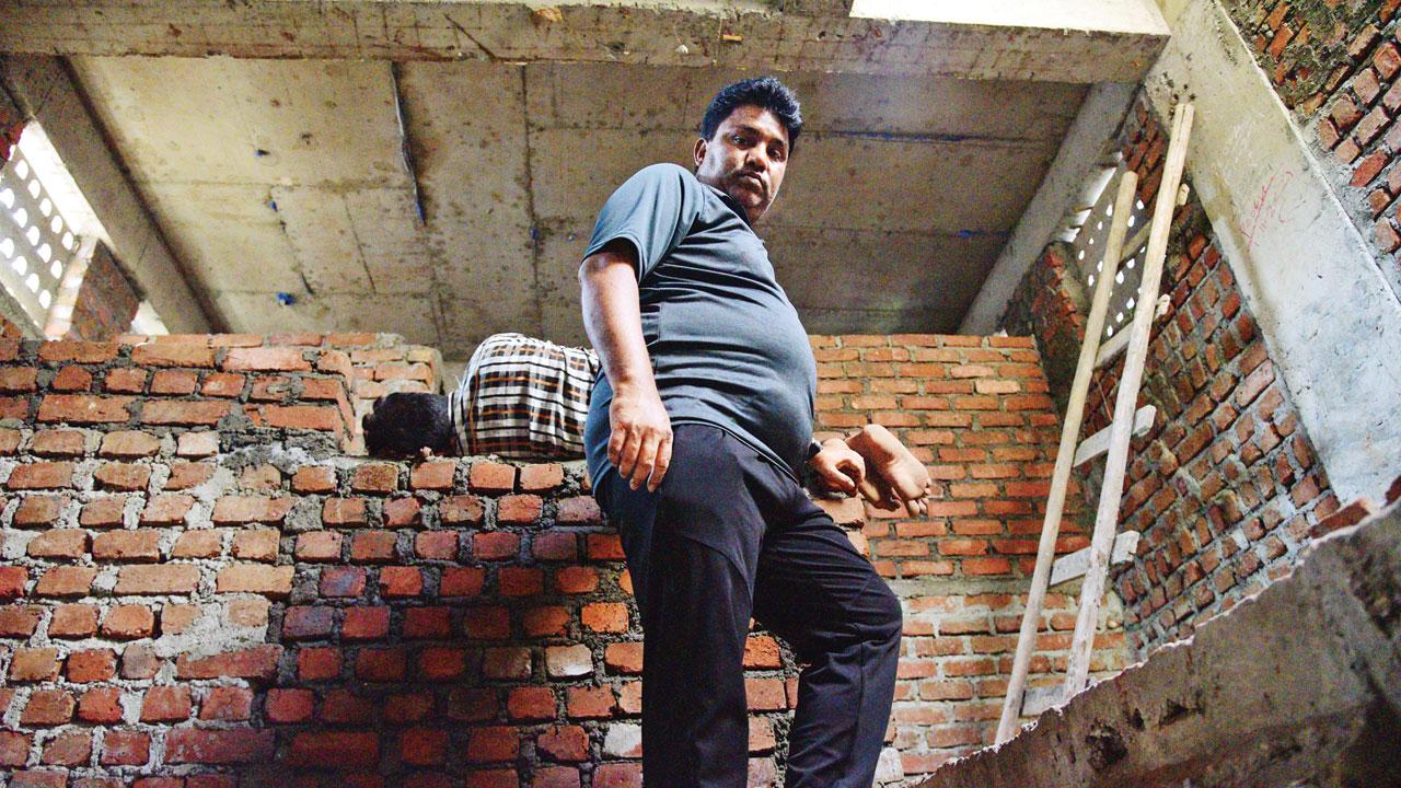 An under-construction toilet in Anand Nagar, Jogeshwari. File pic/Pradeep Dhivar