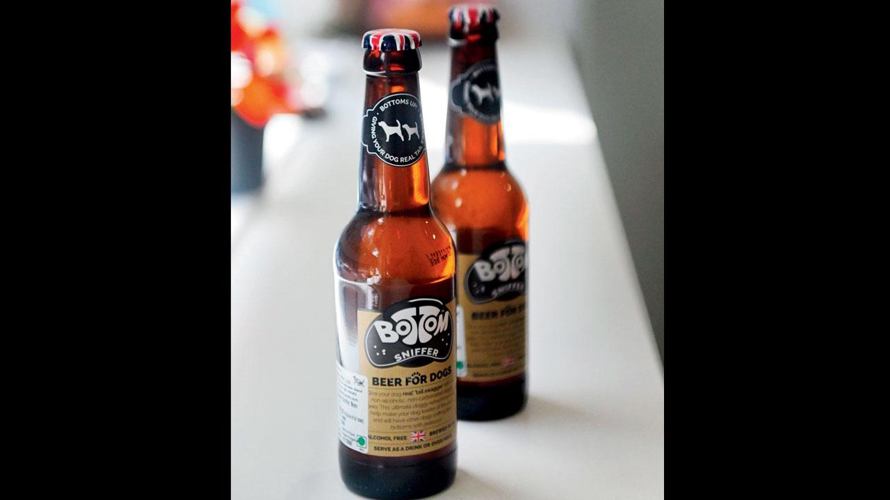 The woof and brew bottom sniffer dog beer (Rs 499 for 350 ml) is an alcohol-free