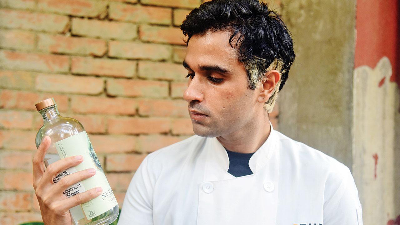 Chef Prateek Bakhtiani making macarons and cake with alcohol substitutes at Ether, Wadala