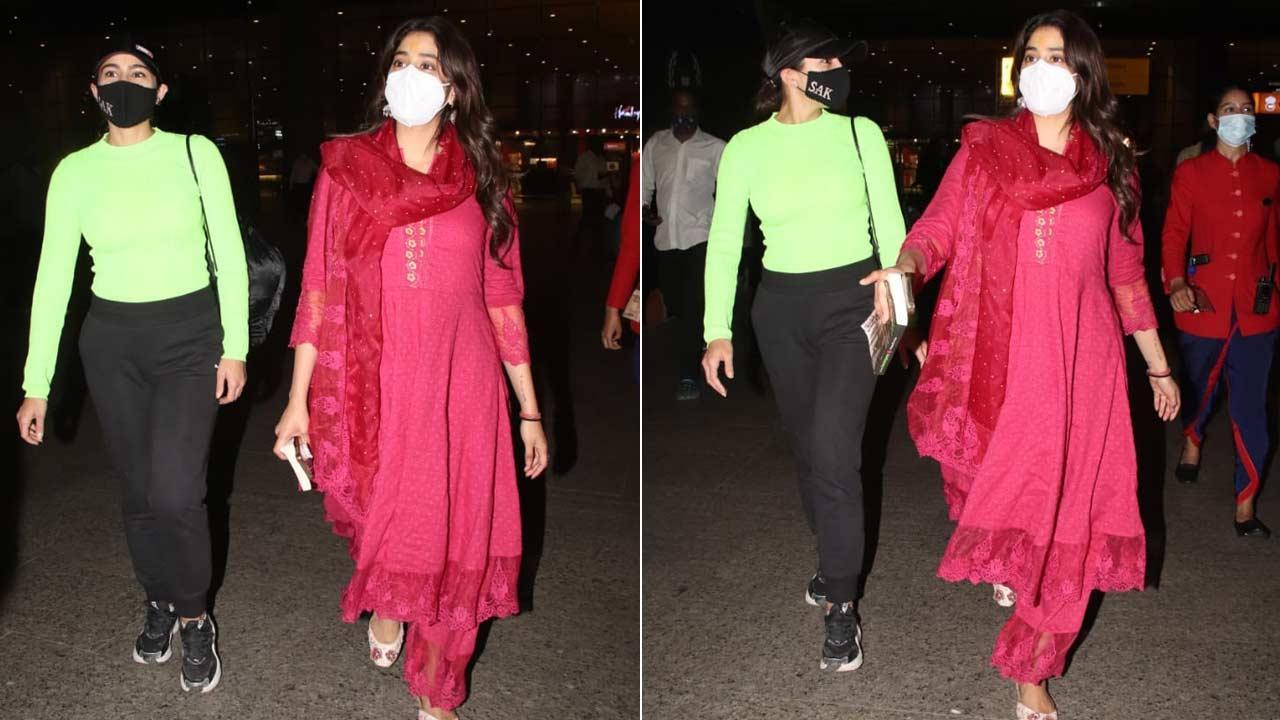 BFFs Janhvi Kapoor, Sara Ali Khan return from their Kedarnath trip; spotted at Mumbai airport