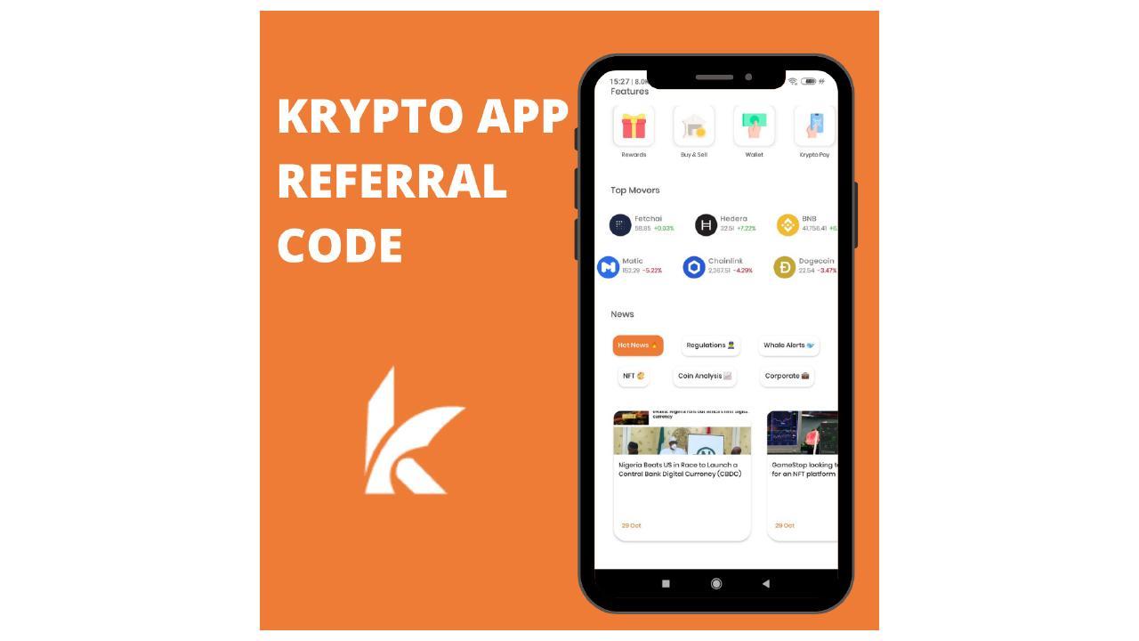 Krypto Referral Code get assured BTC bonus on App KYC 