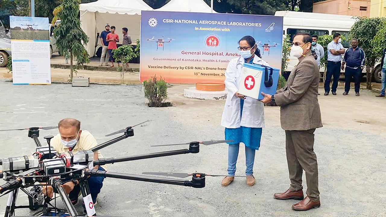 Aerial Covid-19 vaccine delivery by NAL drone