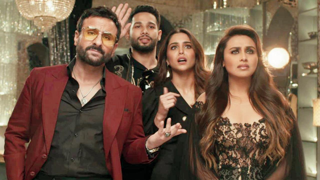 Saif Ali Khan, Siddhant Chaturvedi, Sharvari and Rani Mukerji in Bunty Aur Babli 2