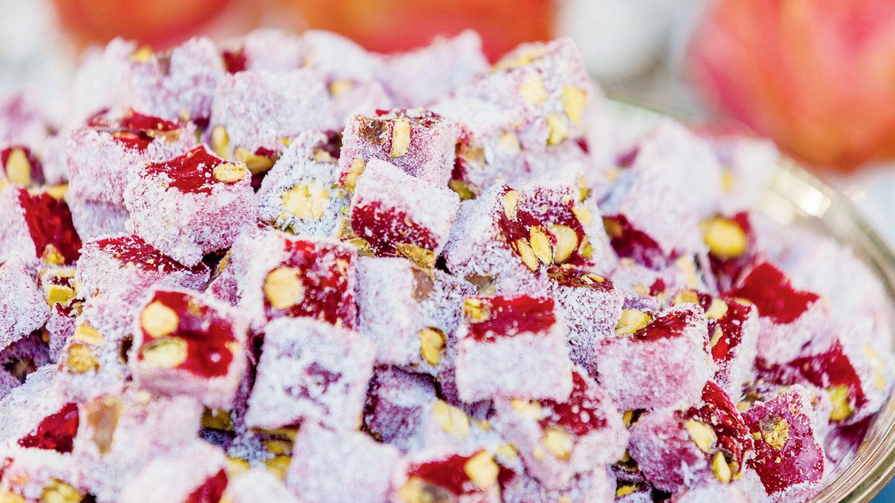 Turkish coffee is often served with lokma or lokum (Turkish delight). These delicately chewy treats are infused with the sweet flavour of either rosewater, bergamot or lemon