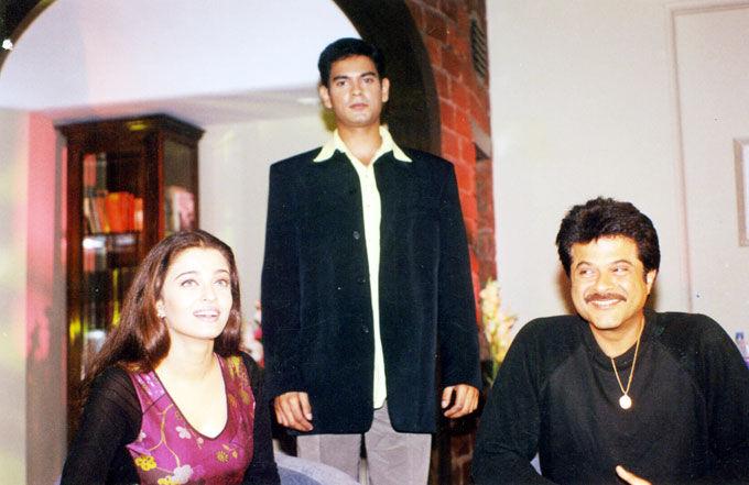 Aishwarya Rai Bachchan with Anil Kapoor on the sets of Taal, which also starred,Akshaye Khanna.