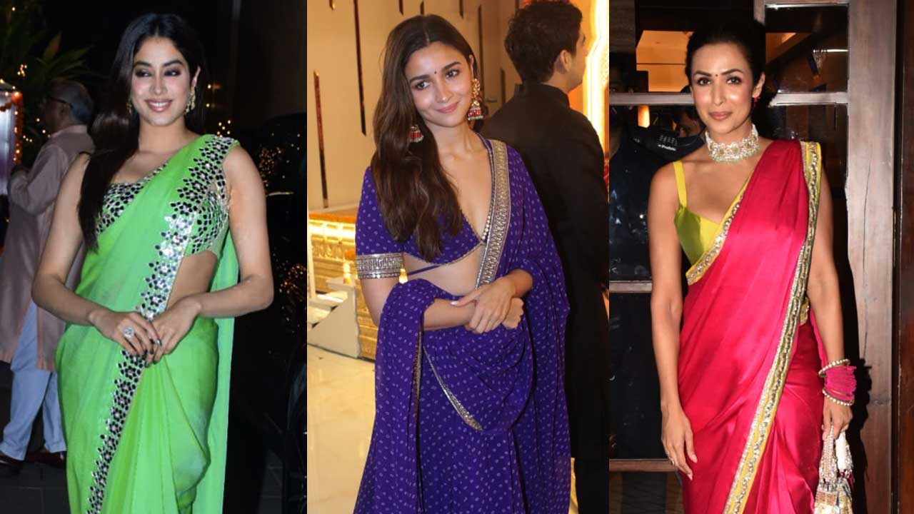 Janhvi Kapoor, Alia Bhatt and Malaika Arora are known to make a style statement wherever they go. From athleisures to casuals, Western outfits to traditional ones, each diva has her own unique style that serves fashion inspo to their legion of fans. Today, we bring you three ever so stunning looks of Janhvi, Alia and Malaika that they rocked at B-Town Diwali parties.